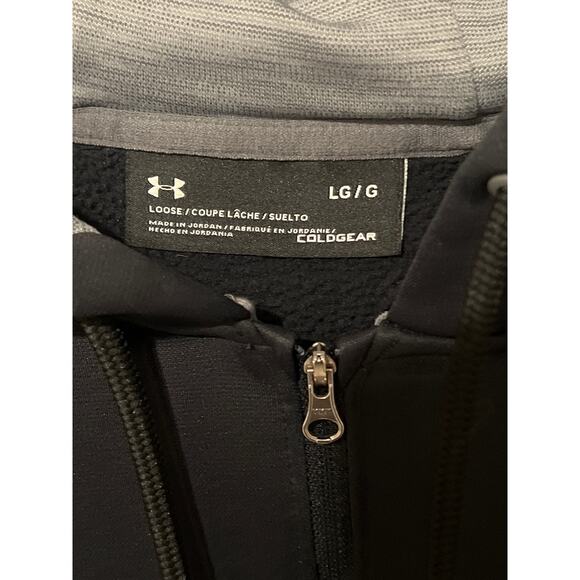 Under Armour, Black Hoodie, 1/4zip, w/ pocket, Size Large, NB5 - Picture 3 of 5